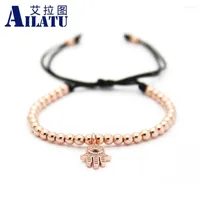 Strand Ailatu Classic Turkish Lucky Cz Eye Hamsa Bracelets With 4mm Stainless Steel Beads Top Quality