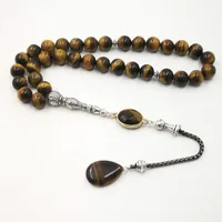 Charm Bracelets Man Tasbih Natural Tiger eye stone Muslim prayer beads islamic Eid Ramadan Guality Gifts rosary 33 66 99 230201