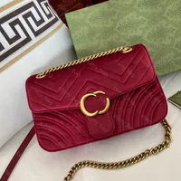 7 Colcor Womens axelväskor Designer Handväskor G-Marmont Clutch Påsar Velvet Quilted Bag med Box Underarm Cross Body Purse Wallet