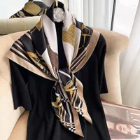Scarves 2023 Fashion Handkerchief Neck Scarf For Women Shawl Silk Hair Scarfs Female Square Bandana Brand Kerchief Ladies