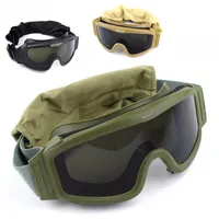 Outdoor Eyewear Tactical Goggles Military Shooting Sunglasses Windproof Sand Control Wargame Glasses 3 Lenses Replaceable Army Shooting Glasses 230201