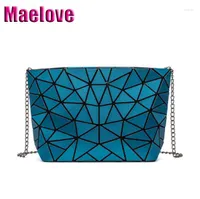 Evening Bags Maelove Women Geometric Handbag Chain Cross-body Bag Matte Color Luxury For Girls Hologram
