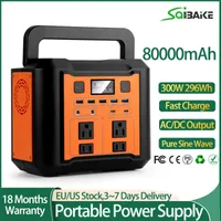 Saibaike 110-220V 300W Solargenerator Batterie Ladegerät 80000mAh Tragbares Solarstrom-Energieversorgungsversorgung Outdoor-Energieversorgung 296WH