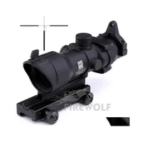 Hunting Scopes Black Tan Color Tactical Shooting Trij Acog 4X32 Rifle Scope B Paragraph Riflescope Drop Delivery Sports Outdoors Dhjru