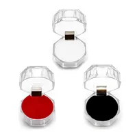 Valentinstag Ringbox transparenter Schmuckständer Acryl Halskette Ohrring -Schmuckschachtel 4x4cm