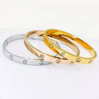 Braccialetti di designer CA Bracciale di marca di lusso Bangle in acciaio inossidabile in acciaio classico braccialetti di diamanti gioielli per uomini Accessori per matrimoni da donna Oro/Silver/Rosa
