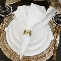 Masa Peçete Peçeteleri Düğün Beyaz Hapsalıklı Keten Çay 20x20-inç
