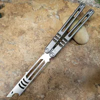 Special offer Knife THE ONE one-piece Titanium Handle Tiger shark Butterfly Practice Throwing Not Sharp Outdoor EDC Tool Gift For Men