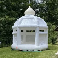 Customized Trampolines white inflatable round wedding bouncy castle wedding party jumper bounce center house for sale