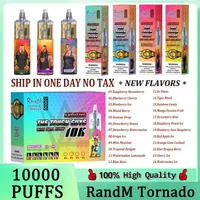 Original RandM Tornado 10000 Puffs Disposable Vape Pen E Cigarette With 1000 Mah Rechargeable Battery Airflow Control Mesh Coil 10K 20ml Prefilled Pod 24 Flavors