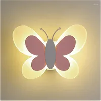 Wall Lamp Creative Butterfly Led Children's Room Bedroom Bedside Light Living Decoration Energy-saving Lamps