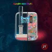 Randm Crystal 4600 Puffs e cigarrillo de vape desechable Vape Tank transparente 12 colores MELA RECARGABLE BOBINA DEL FABRICANTE DE CHICA
