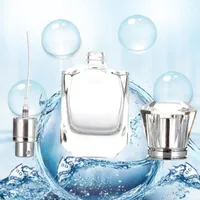 Storage Bottles 30ml Portable Crystal Glass Perfume Bottle Square Transparent Spray Roller Essential Oil