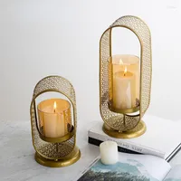 Candle Holders Nordic Glass Holder Centerpiece Lanterns Wall Metal Windproof Table Bougeoir En Verre Rustic Home Decor