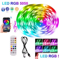 Led Strips Usbpowered Bluetooth Strip Light Rgb Smd Dc5V Neon For Home Decoration Gamer Cabinet Computer Flexible Ribbon Drop Delive Dhgi1
