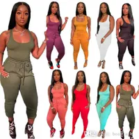 Retail Woman Tracksuits 2023 Zomer 2 -delige set Sexy tanktop en trainingsriem tether outfits joggingpak plus size casual kleding