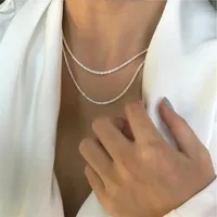 Ketten Tengtengfit Choker Halskette für Frauen Strasskubikzirkon Tennis Kristallkettenkragen Geschenke Femme Luxusschmuck