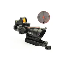 Hunting Scopes Trij Acog Style 4X32 Real Fiber Ce Red Illuminated Scope W  Rmr Micro Dot Drop Delivery Sports Outdoors Dh4Ac
