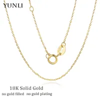 Chokers Yunli Echt 18k Goldkette Halskette Klassiker einfach O Ketten Design reines Gold Au750 für Frauen feines Schmuck Geschenk 230203