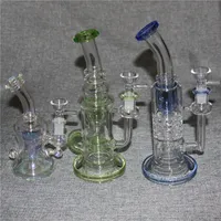 Recycler Glass Water Bongs 3 Styles Thick Glass Dab Rigs Water Pipes Beaker Bong Heady Oil Rigs For Dab Smoking With Bowl