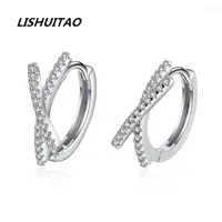 Hoop Earrings Jewelry For Women 925 Sterling Silver Moissanite Fashion 18K Gold PlatedBow Premium Wedding Accessories