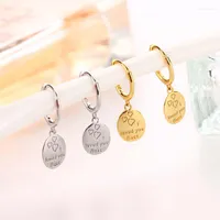Hoop Earrings Geometric Letters I LOVE YOU FLEST Pendant Drop For Women Couple Family Jewelry Piercing Pendientes Fashion Gifts 2023