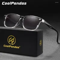 Sunglasses CoolPandas Square Polarized For Men Women TR90 Frame Gradient Lens Fishing Camping Sun Glasses UV400 Gafas De Sol