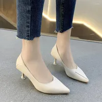 Dress Shoes Solid Color High Heels Women 2023 Spring And Autumn Fashion Pointed Toe Shallow Mouth Simple Temperament Women's