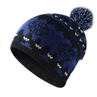 Berets Unisex Warm Winter Knitted Knitting Hat For Men And Women Skullies Beanies Ski Cap