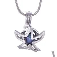 Pendant Necklaces Wholesale Plated Sliver Cage In Stock 18Kgp Fashion Starfish Pearl Gem Beads Locket Cages Necklace Mountings P30 D Dhxd1