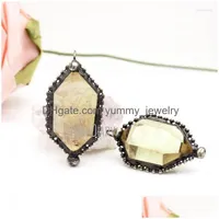 Pendant Necklaces Pm42439 Antique Sier Plated Jewelry Natural Smoky Quartz Hexagonal Prism Healing Crystal Charms Drop Delivery Penda Dhsbg