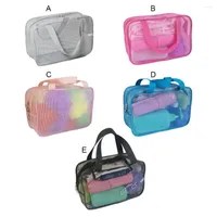 Cosmetic Bags Makeup Bag Travel Portable Mesh Visible Bathroom Cosmetics Pouch Draining Carrier Sundries Storage Organizer Container