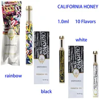 10 Flavors California Honey Disposable Vape Pens Rechargeable 530mAh E Cigarettes 1.0ml Empty Disposable Device Pods With Rainbow Packaging Starter Kits USB Cable
