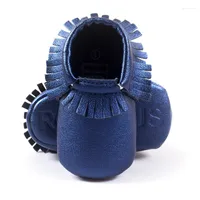 First Walkers Hooyi Baby Boy Shoe Blue Fringe Soft Born Infant Sneakers Children Moccasin Girls Boots 0 1 2 Year Solid