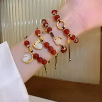 Link armbanden 2023 Chinese armband rood touw temperamentmeisje Bouton Pression Sales Boho