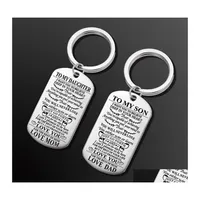 Key Rings Stainless Steel Tag Keychain Family Series Pendant Accessories Dog Military Card Jewelry 121C3 Drop Delivery Dhjkd