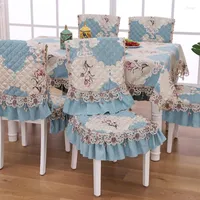 Camas de cadeira Capas de mesa de mesa européias Tabela de bordado Taça de pano de decoração lateral floral Hollo