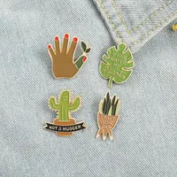 Party Decoration Plant Idea Enamel Pin Custom Sansevieria Monstera Cactus Hug Brooches Shirt Lapel Bag Badge Jewelry Gift For Kids Friends