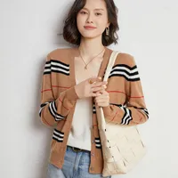 Women's Knits 22 Autumn And Winter Trendy Brand Australian Cardigan Women's Knitted Sweater Classic Loose Lazy Wind Top