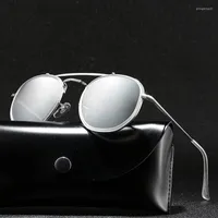 Sunglasses Pilot Classic Vintage Round Polarized Men Brand Designer Driving Polaroid Shade Glasses Women Metal Frame Eyewear