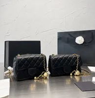 Shoulder Bag Fashion handbag brand luxury women bag Crossbody bag small Gold Ball Chain Spring 2023 Clamshell Purse Ringer leather