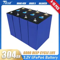4-16pcs New 3.2v 304Ah Lifepo4 Lithium lron Phosphate Battery SuitableFor 12v 24v 48v Yacht Golf Rv Forklift EuUs Tax Free