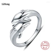 Cluster Rings Cute Little Dolphin Ring 925 Sterling Silver Charm Jewelry For Women