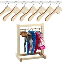 Hangers OMZ 10pcs 12CM Non-Slip Mini Wooden Space Saving Clothes For Dolls Dresses