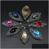 Hänge halsband naturliga ädelstenar hästögonform röd blå lila kristallpärlor för smycken tillverkning halsband tillbehör släpp leverans pe dhk3a