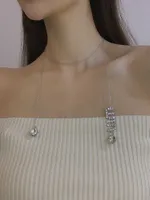 Designer mui necklaces flash diamond pendant necklace women new ins style long tassel sweater chain EAM3