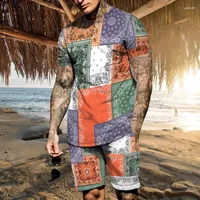 Men's Tracksuits Men T-shirt Shorts Set Short-sleeve Summer Tops Sportswear Male 2 Piece Jogging Suit Oversize Clothing Outfit