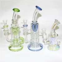 Matrix Perc Hookahs Percolator Glass Bong Recycler Oil Bubbler Water Pipes 14mm Female Joint Heady Dab Rigs With Bowl Ash Catcher