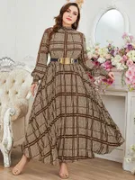 Casual Dresses TOLEEN Plus Size Women Maxi Dresses 2022 New Spring Autumn Luxury Chic Elegant Long Sleeve Muslim Turkish Party Evening Clothing W230203