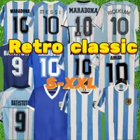 Retro Soccer Jerseys Argentina Maradona 1978 1986 1998 1996 2000 2001 2006 2010 Kempes Batistuta Riquelme Higuain Kun Aguero Caniggia Football Shirts Uniforms